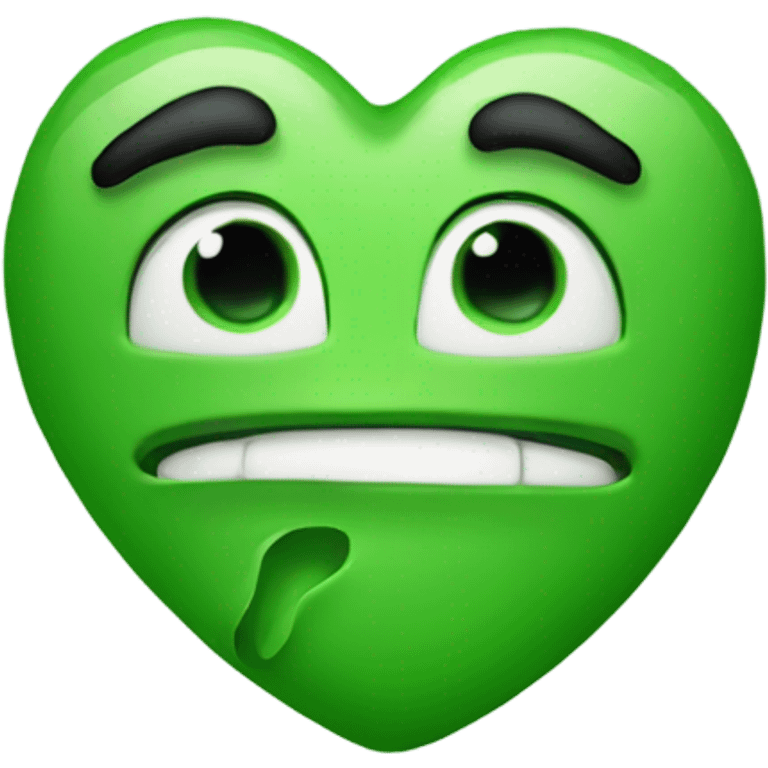 Green kiss heart face emoji