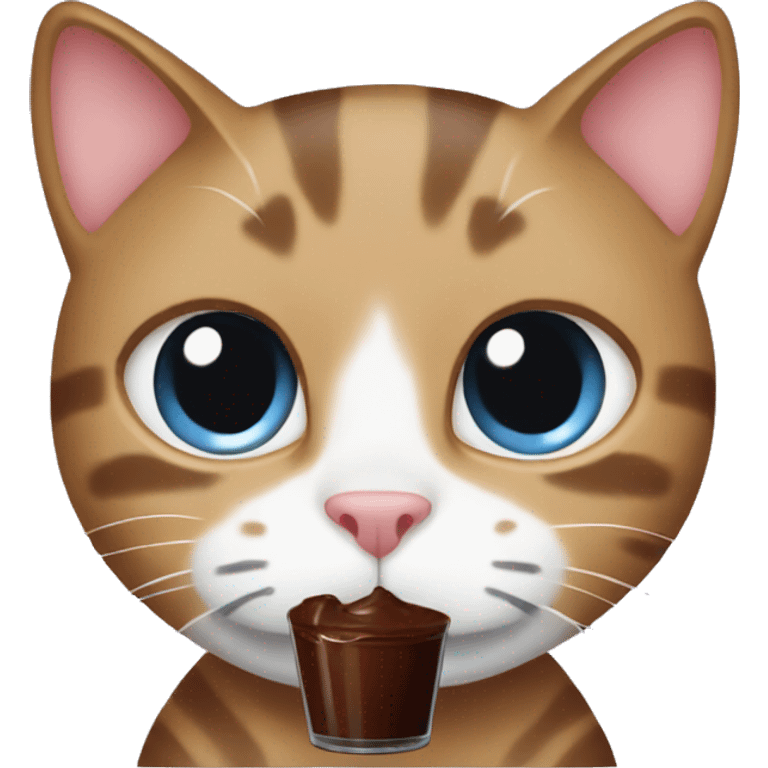 Cat holding chocolate milk emoji