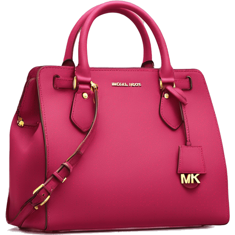 Realistic raspberry color Michael Kors satchel hand bag isolated. emoji