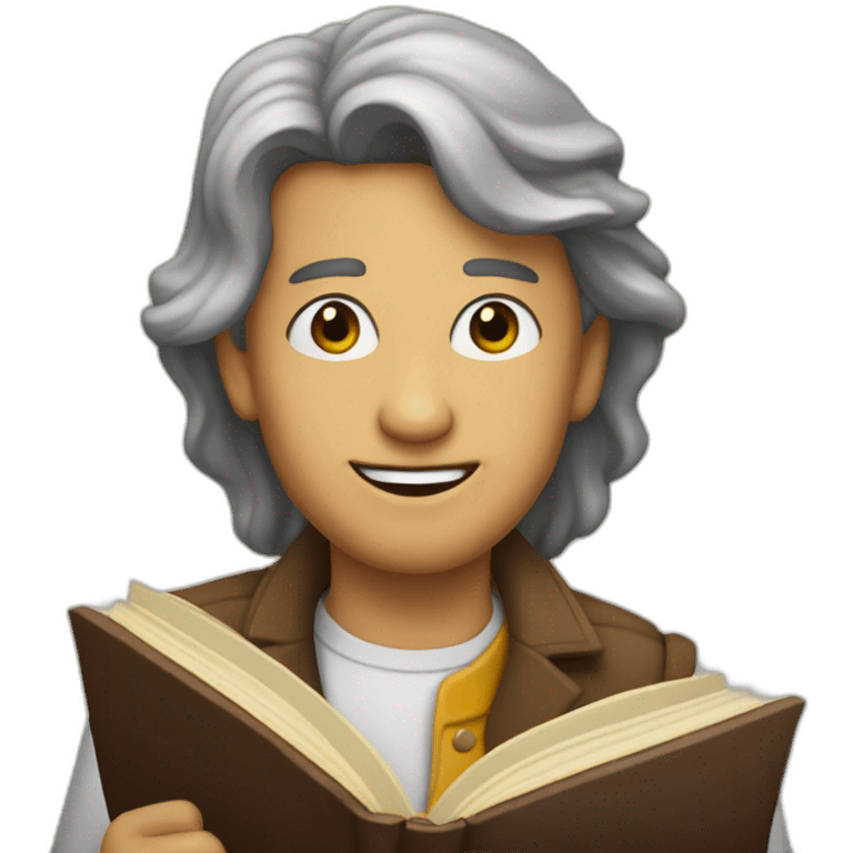 Unos tridente che si dispera su un libro emoji