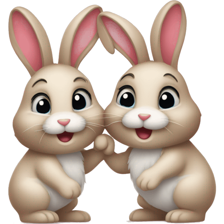 Two bunnies in love emoji