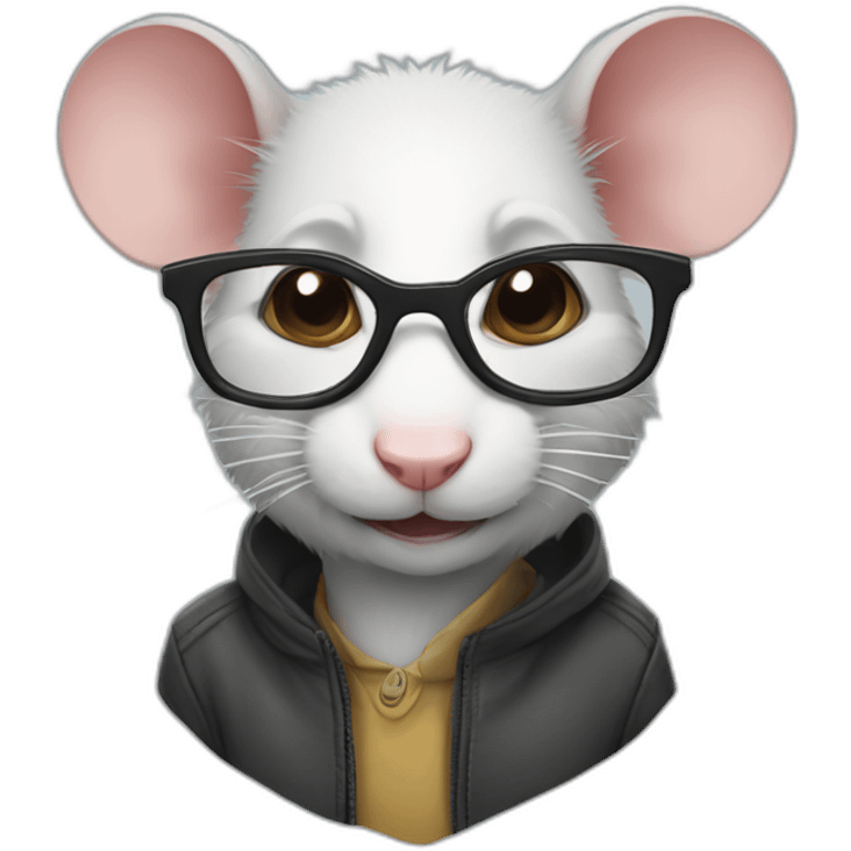 a rat with glasses emoji