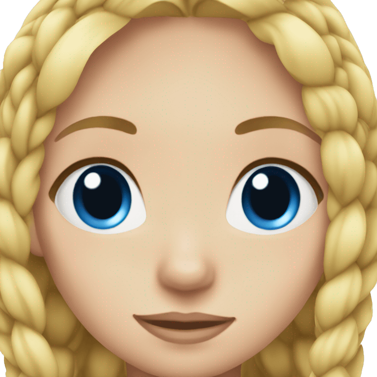 girl blue eyes blond hair braids emoji