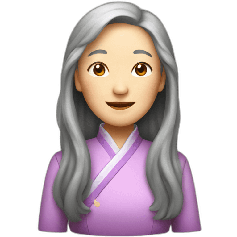 senior chinese lady with long hair emoji