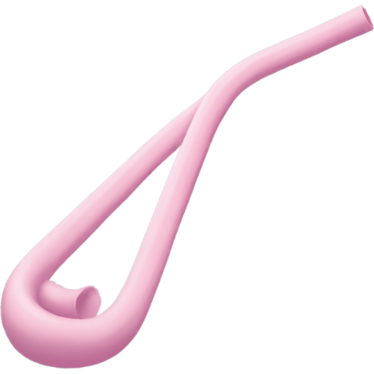 Light pink bending straw emoji