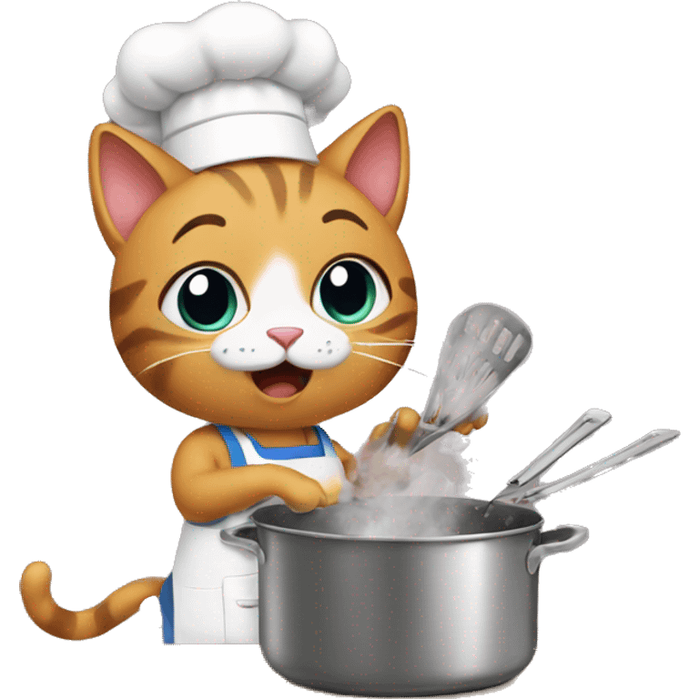 Cat cooking emoji