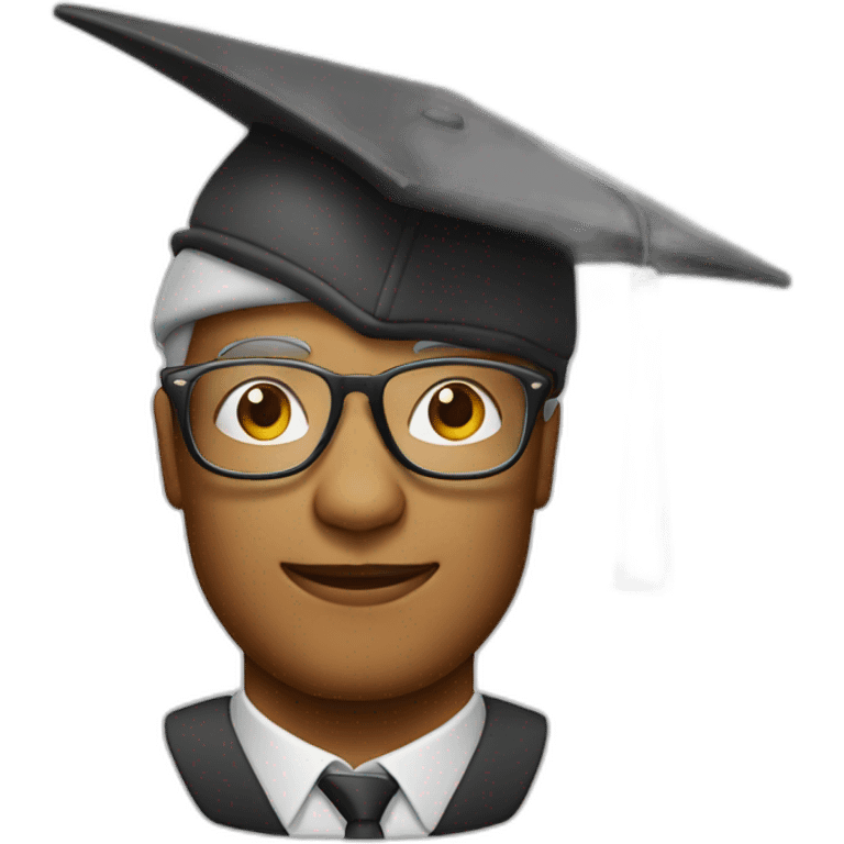 apple smartphone with glasses and degree hat emoji