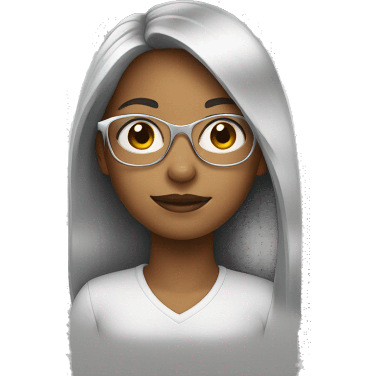 a girl in silver glasses emoji