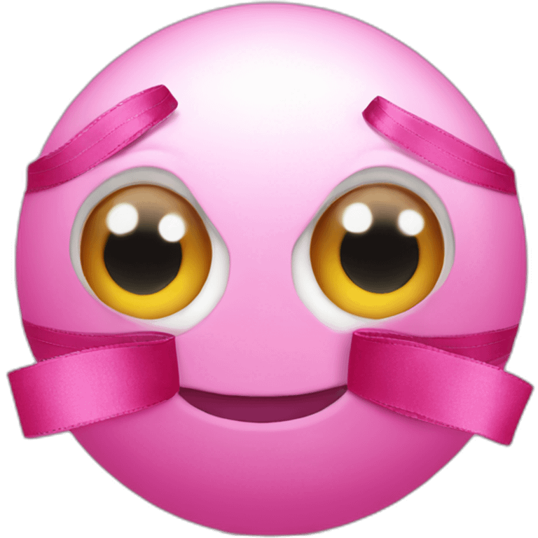 pink ball with eyes and big ribbon emoji