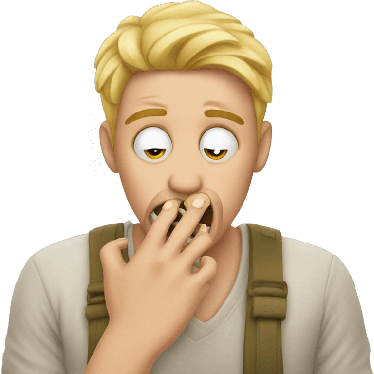 Biting your nails for anxious emoji