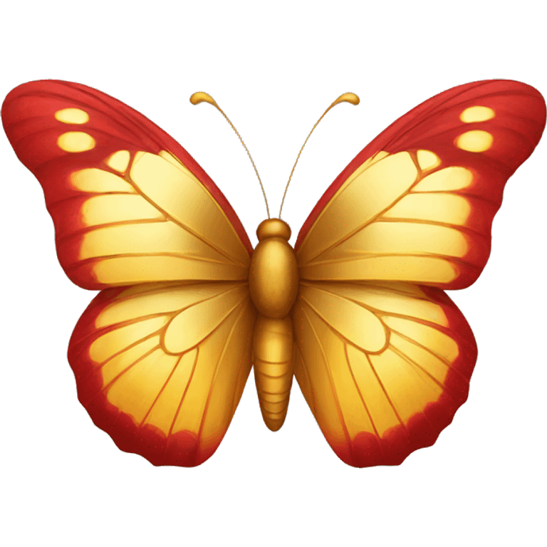 Golden and red butterfly emoji