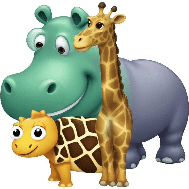 hippo giraffe turtle emoji