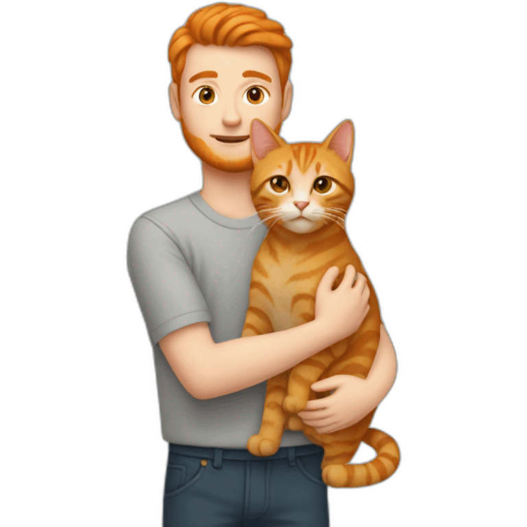 Person with a Ginger cat in the arms emoji