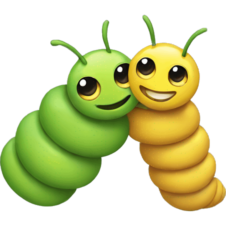 Emoji Caterpillars hugging emoji