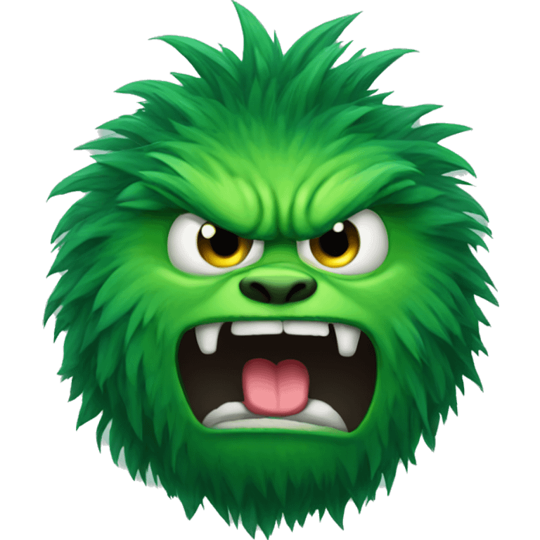 green angry hairy monster emoji