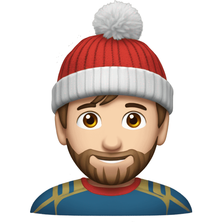 Messi con un gorro de navidad emoji