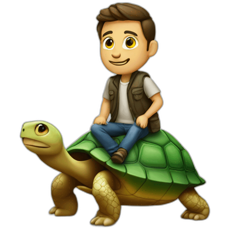 homme sur tortue emoji