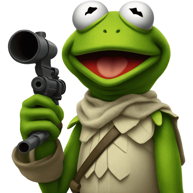 Kermit the frog with a bazooka emoji