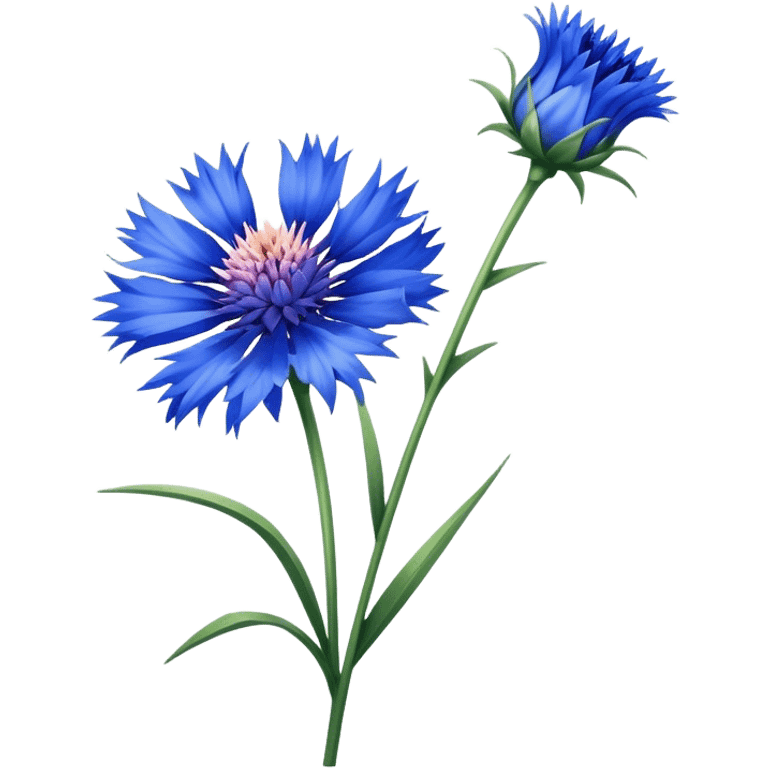 single Cornflower, straight stem emoji