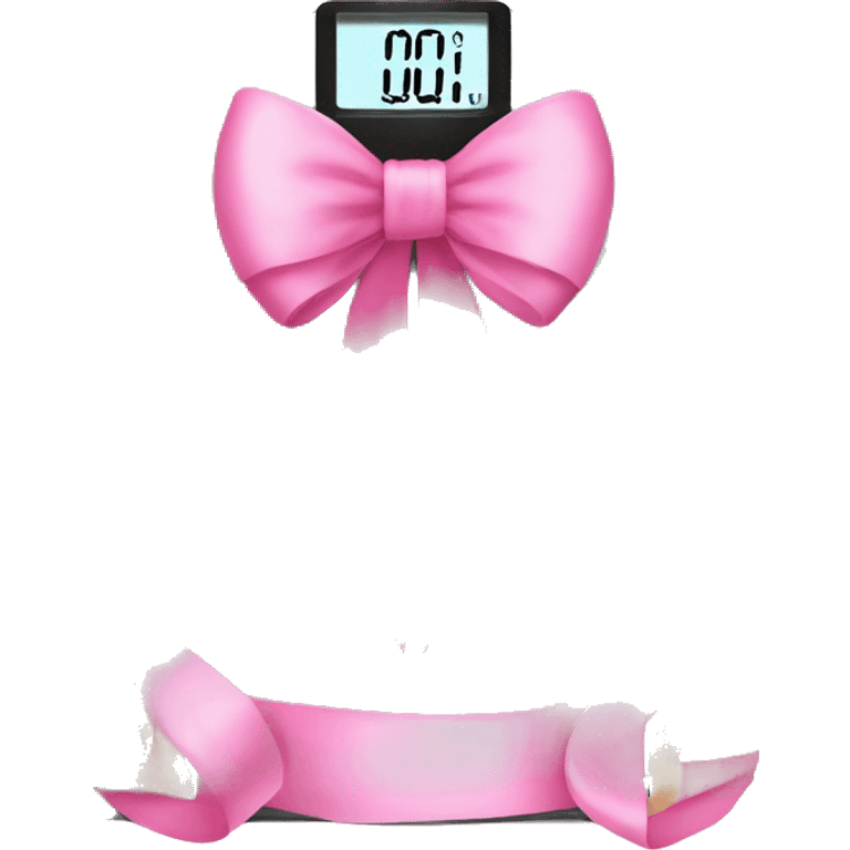 Body weight scale with a pink bow  emoji