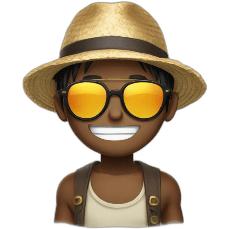 Luffy with sunglasse emoji