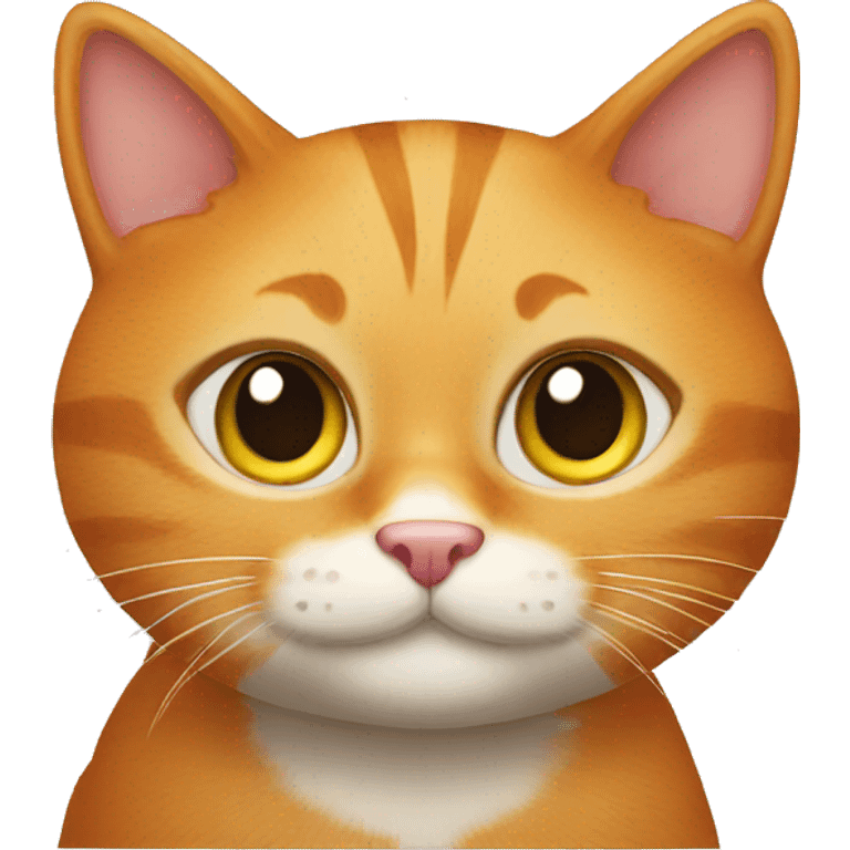 funny ginger cat with big eyes smiling emoji