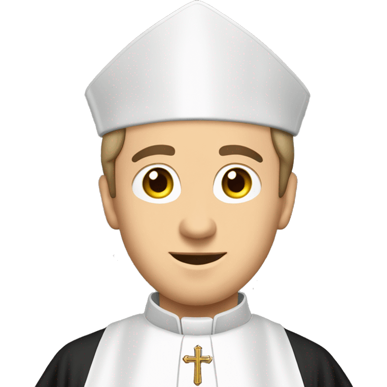 caucasian Catholic priest wearing a cassock and Biretta. For the background use #e4dbcc emoji