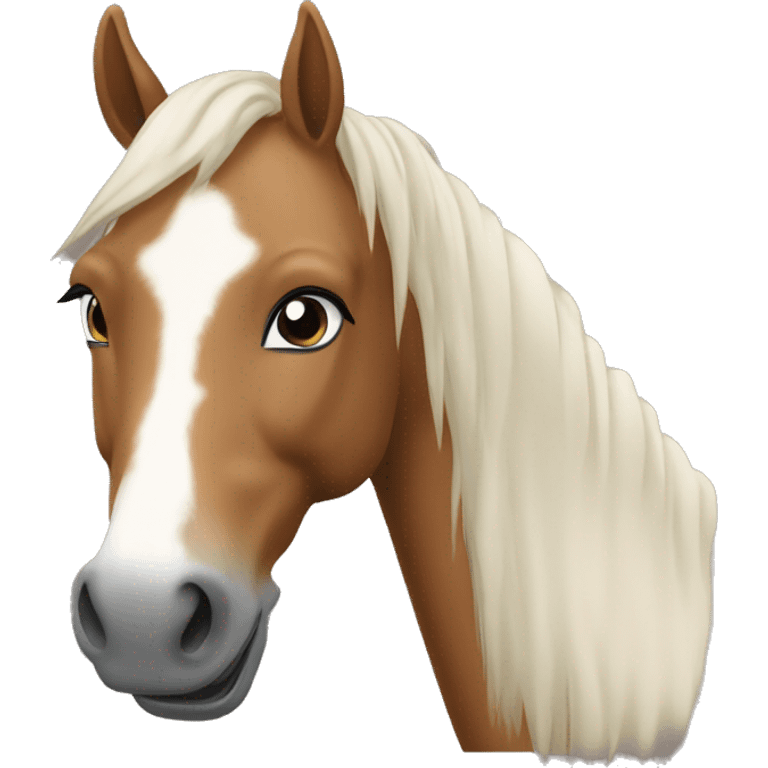 Cheval qui tire la langue emoji