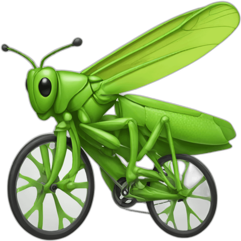 Cycling grasshopper green emoji