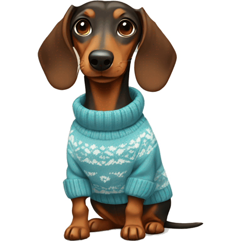 Dachshund wearing a sweater emoji