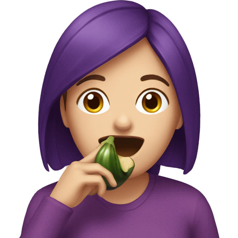 Laura eating an eggplant  emoji