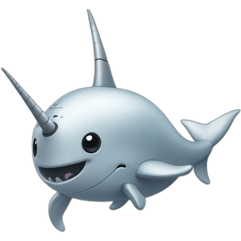 robot narwhal closeup emoji