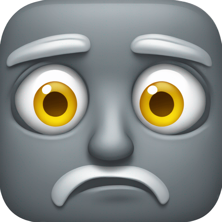 cabeza de piedra con los ojos tristes de color gris emoji