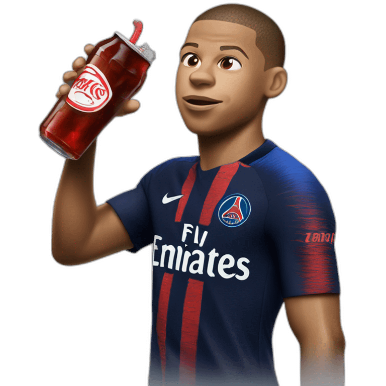 Mbappe entrain de boire un coca cherry emoji