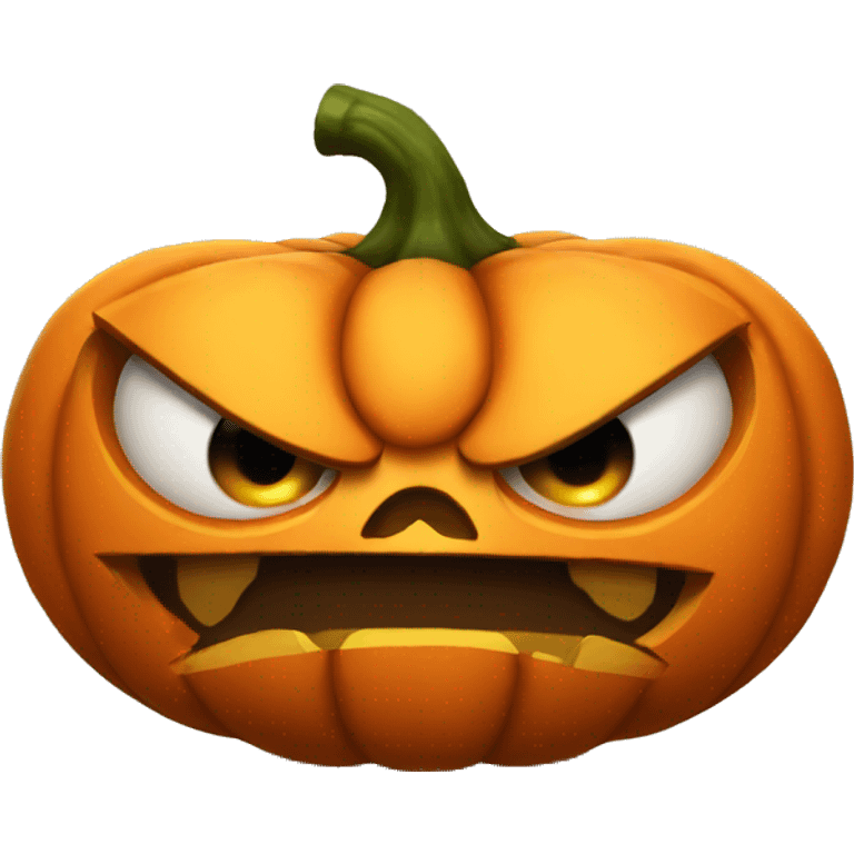 Angry pumpkin emoji