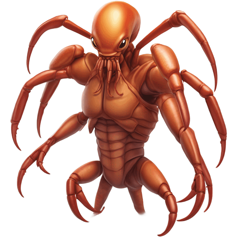 a alien male humman hybrid lobster alien military emoji