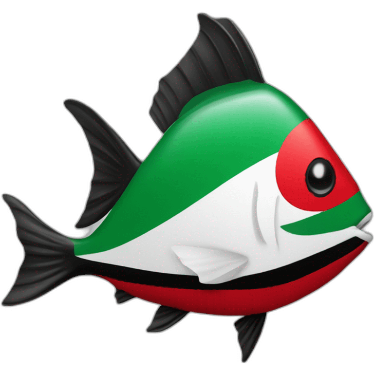 Un poisson avec le drapeau Palestinien emoji