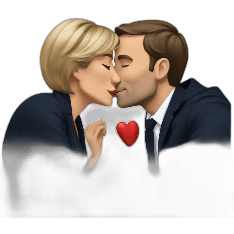 Macron kisses Brigite macron emoji