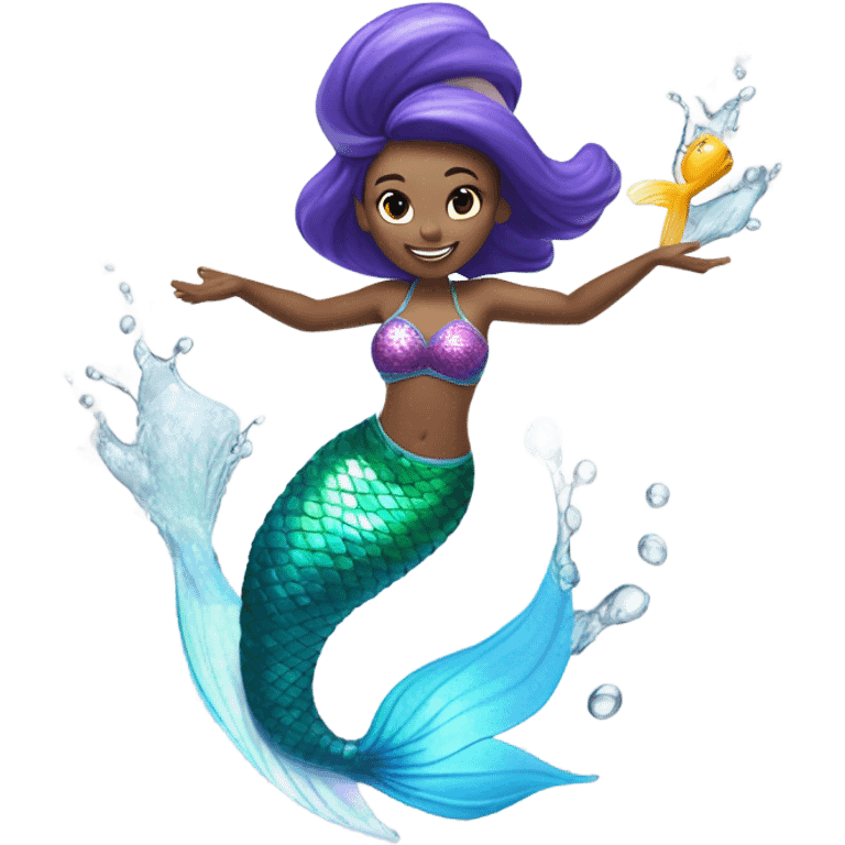 Mermaid doing water aerobics emoji