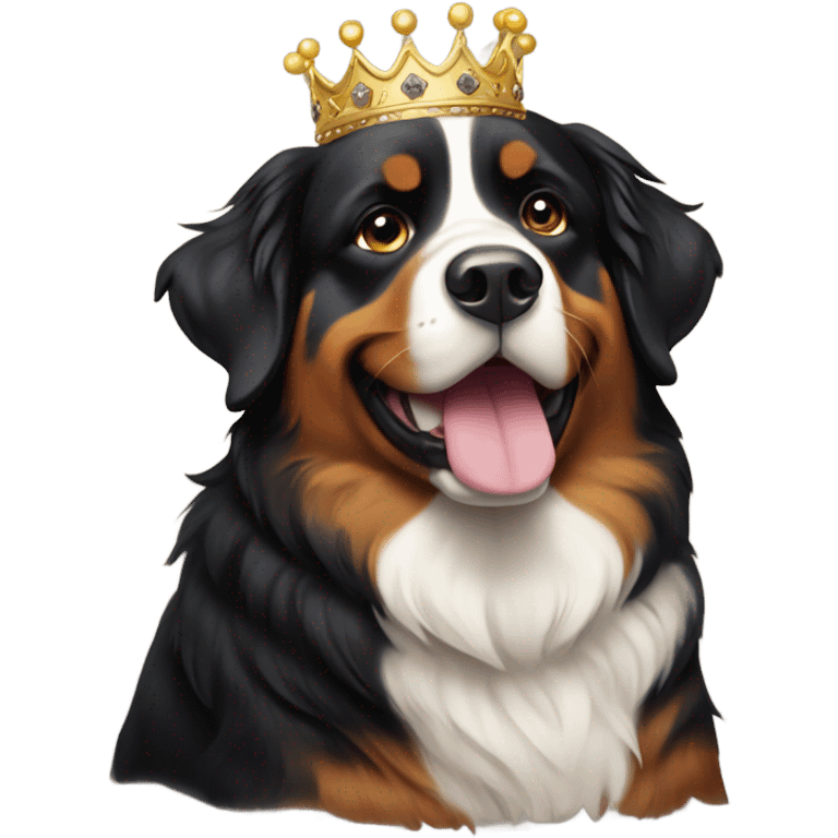 Bernese dog wearing a crown  emoji