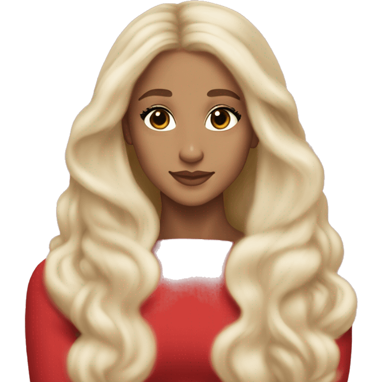 ariana grande, blonde hair, red dress, ethereal, light skin emoji