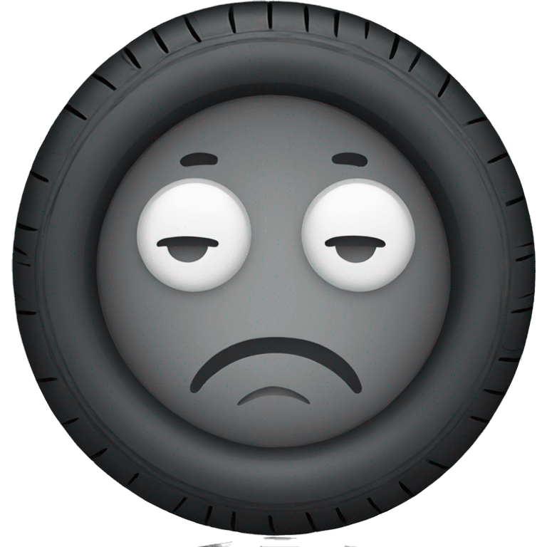 Tire with sad face  emoji