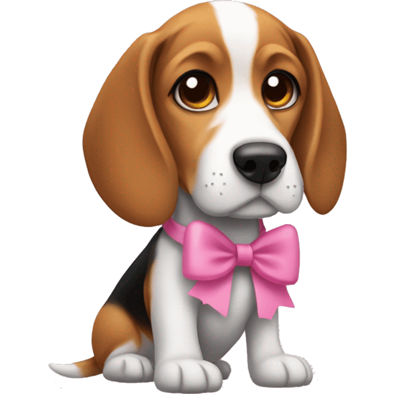 beagle with a pink bow  emoji