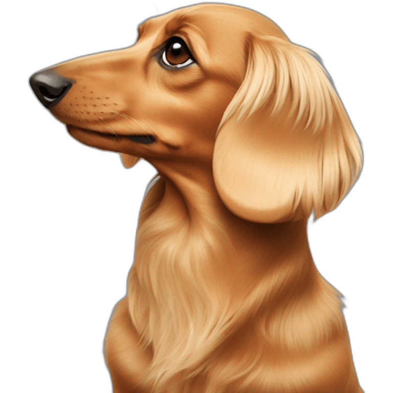 side view blonde longhaired dachshund emoji