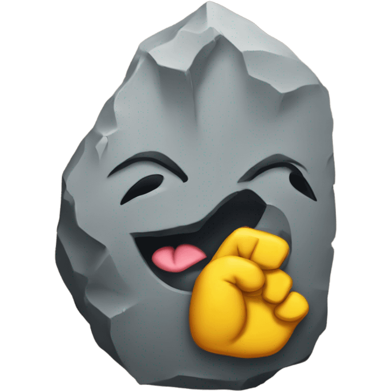 A face with a tongue between the rock hand  emoji