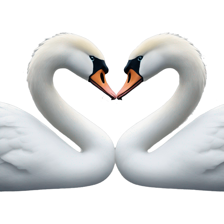 Two swans facing each other head to head emoji