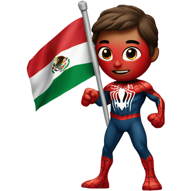 Spider-Man carrying a Mexican flag emoji