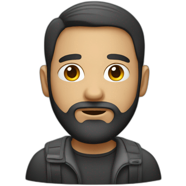 programmer with a little beard and work with MacBook emoji