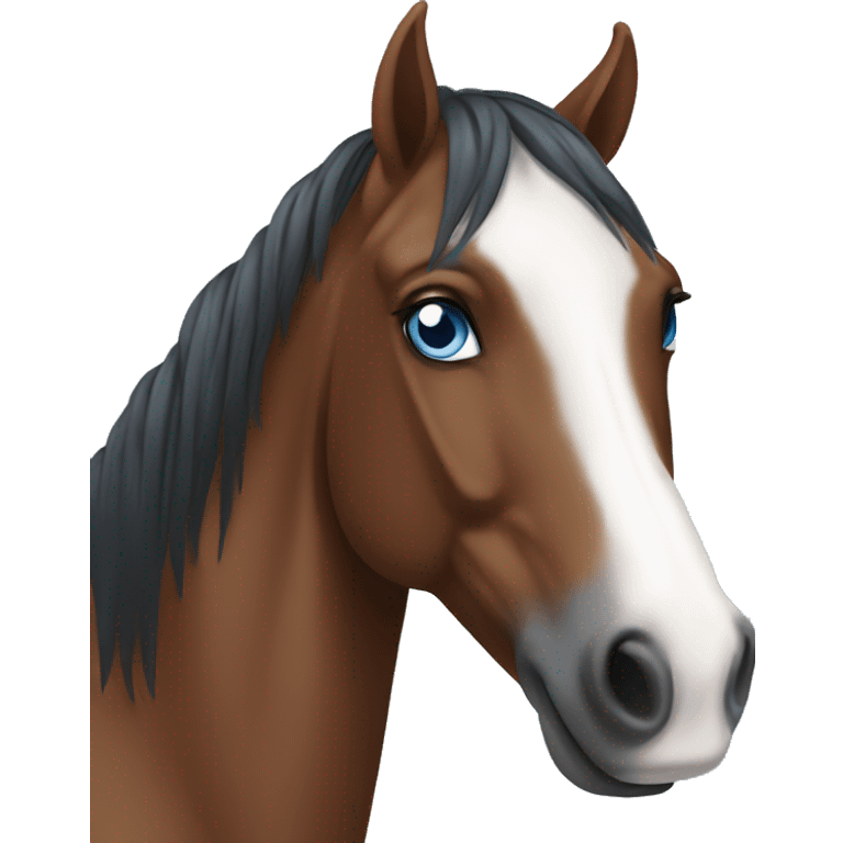 bay horse with white face and blue eyes emoji