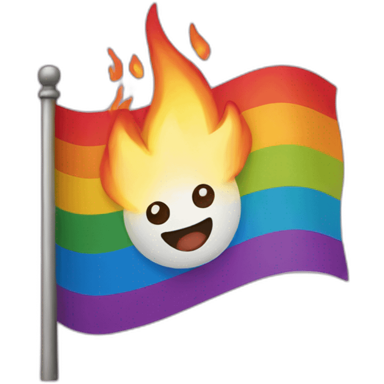 Pride flag burning emoji